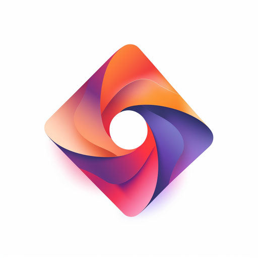 Modern business logo with abstract shapes and gradient colors on white background
