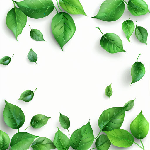 Leaf border clipart in photo realistic style with white background