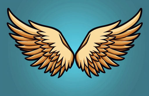 Angel wings icon - hand-drawn animation style