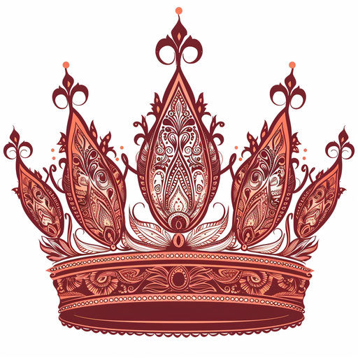 Traditional Indian style queen crown tattoo design