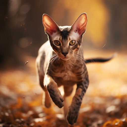 Oriental shorthair cat running