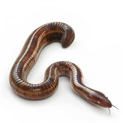 Realistic depiction of a worm on a flat white background