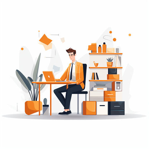 Minimalist style work clipart, on white background