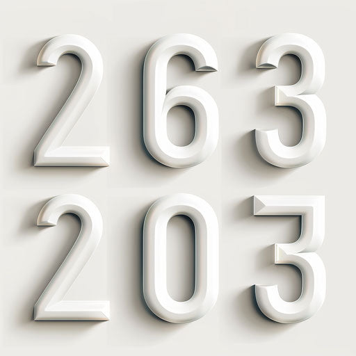 Photo realistic numbers clipart on a flat and white background