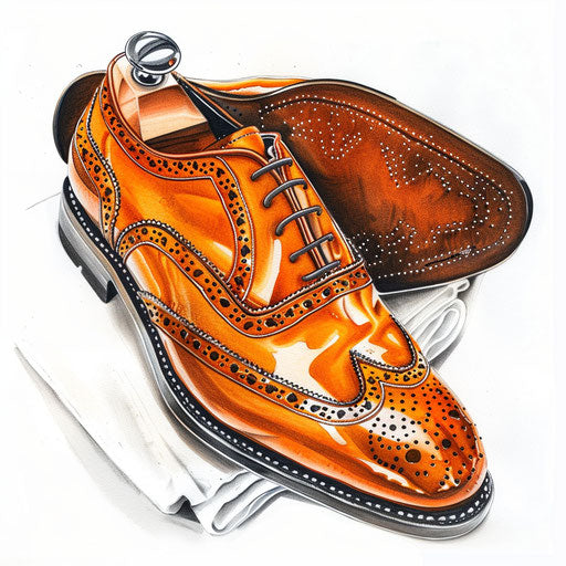Artistic representation of Italian leather shoe tattoo design