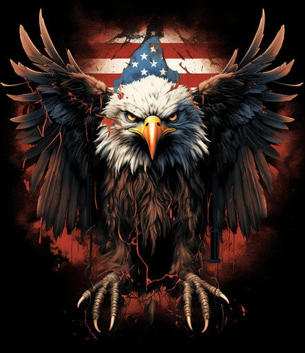 American eagle soaring with wings, visual kei style