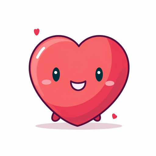 Cute minimalist heart artwork on white background