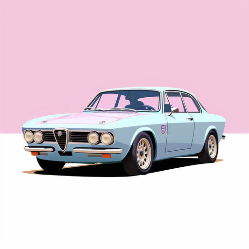 Classic sports car in pastel colors