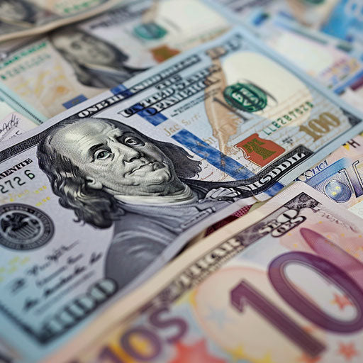 Finance visuals: international currency exchange