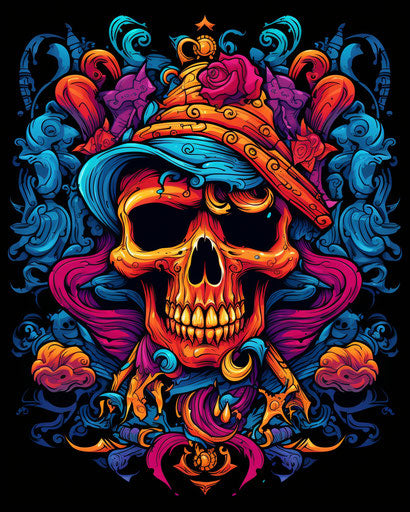 Skull spy pirate with anchor and scarf