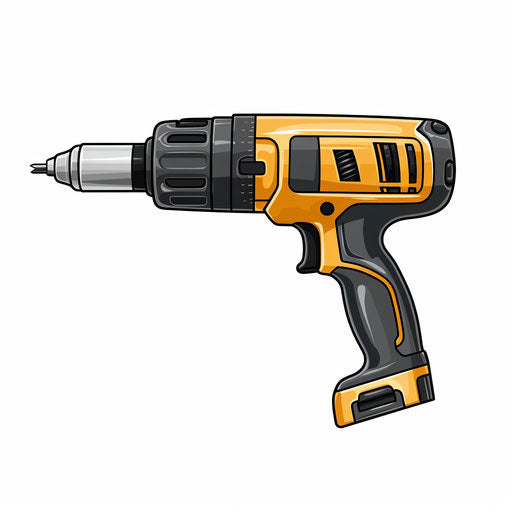 Drill clipart in Minimalist style, on white background