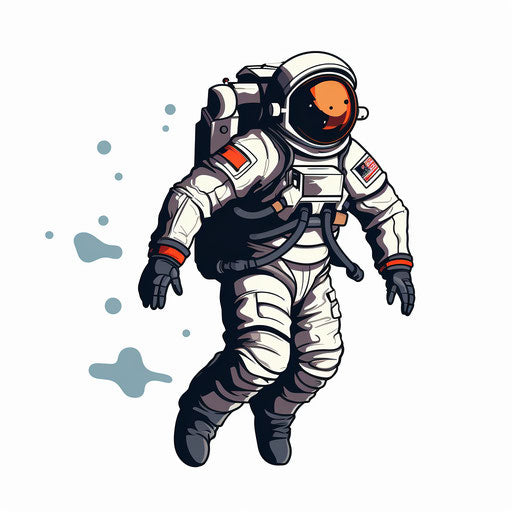 Astronaut clipart in Minimalist style on white background