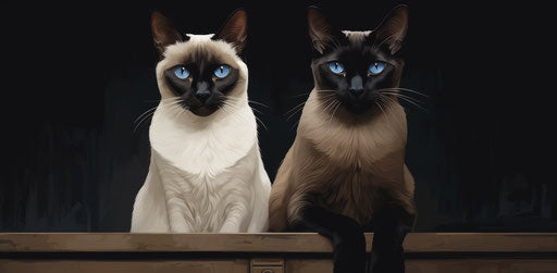 Duo of blue-eyed cats in masculine tonal style
