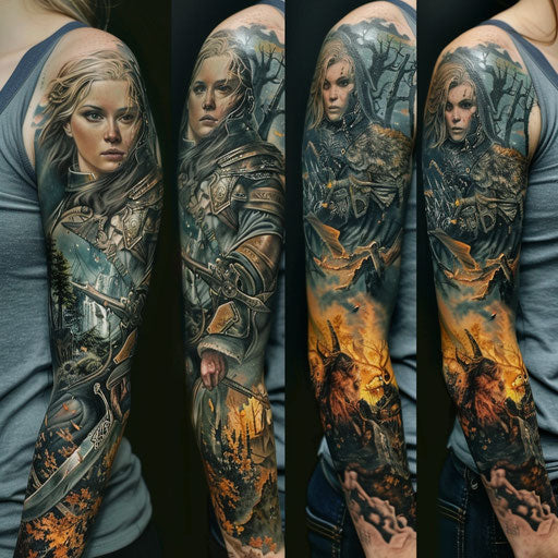 Sleeve tattoos for women with epic battles