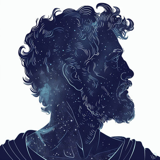 Flat tattoo sketch of silhouette filled with starry sky