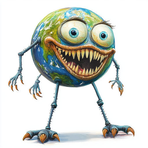 High-Quality Globe Caricature Clipart for Dynamic Content