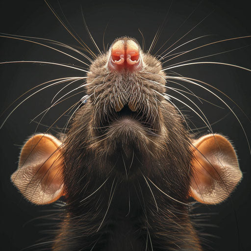 Brown rat with nose in the air, Elke Vogelsang style