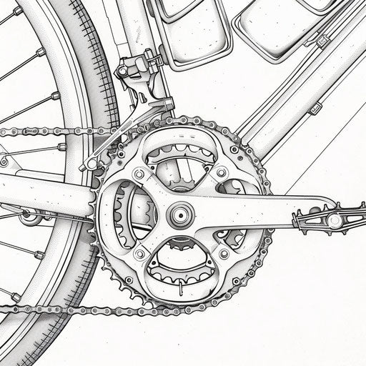 Detailed bike gear system and chain close-up