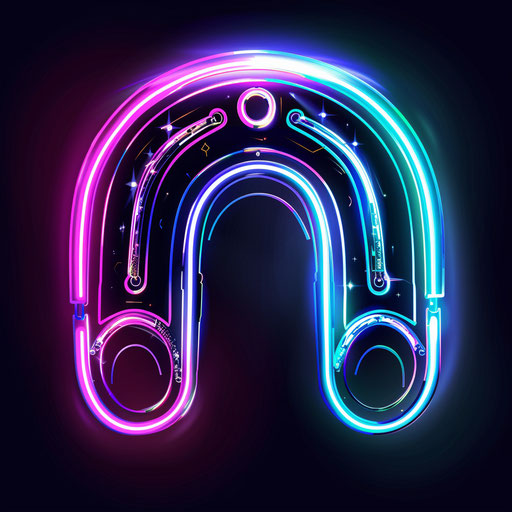 Bright clipart style flat tattoo sketch of a horseshoe