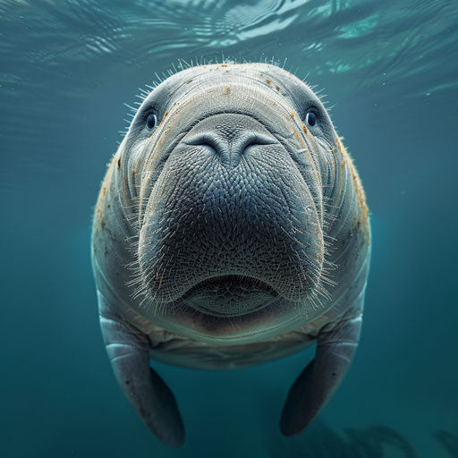 Close-up playfull portrait of manatee