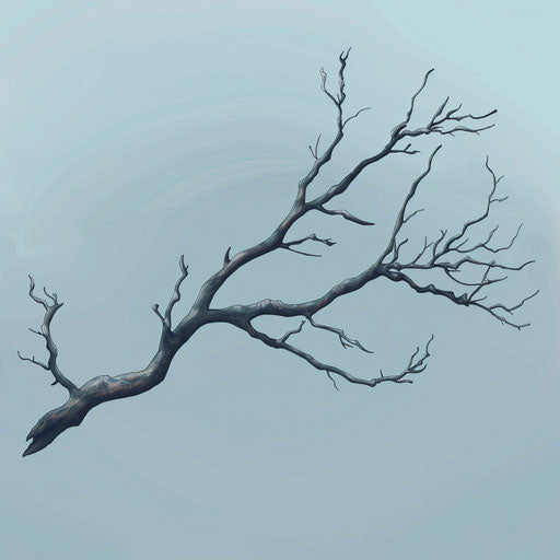 Realistic tree branch on blue background clipart