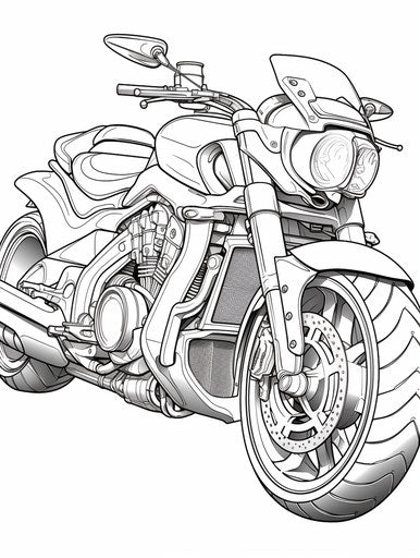 Motorcycle coloring page for kids, Xbox 360 style