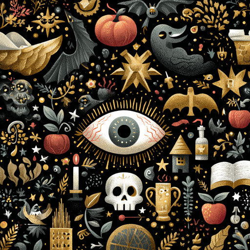 Festive illustration celebrating Halloween with spooky elements