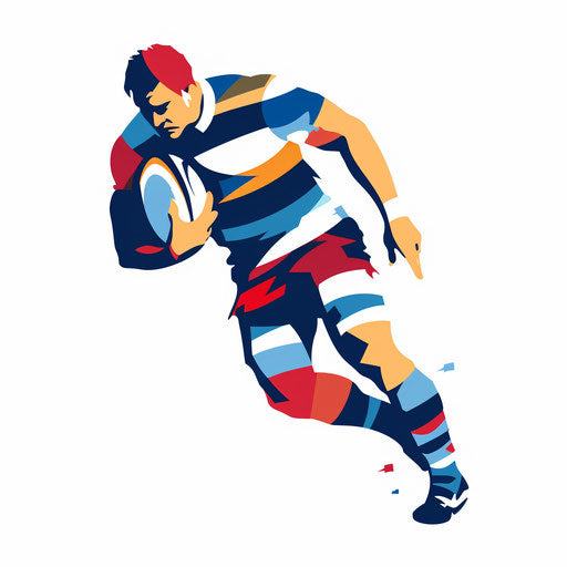 Rugby clipart in the minimalist style, on white background