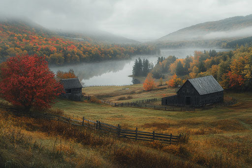 Picturesque autumn scene in the heart of New England