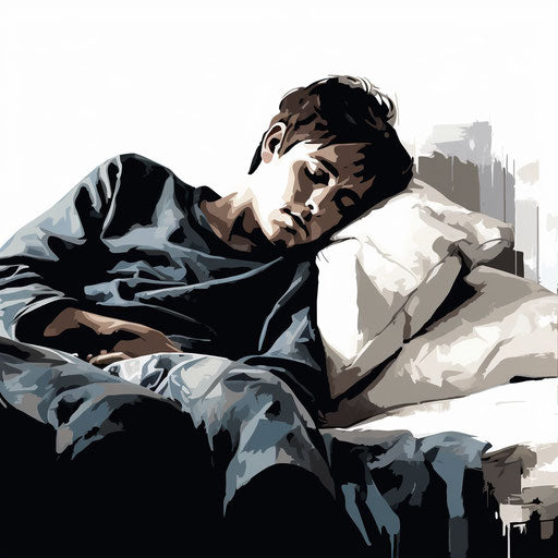 Disturbing image in the style of Chiaroscuro Art, on white background