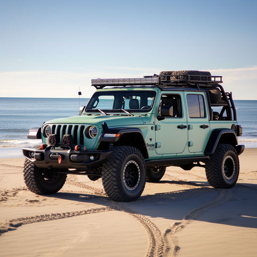 Classic Seafoam green Jeep Wrangler