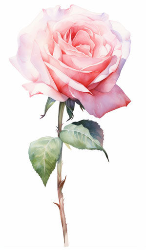Watercolor rose isolated on white background hd sticker