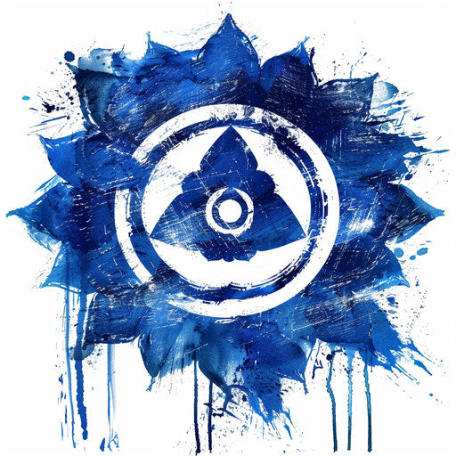 Illustration of throat Chakra tattoo in brush stroke style