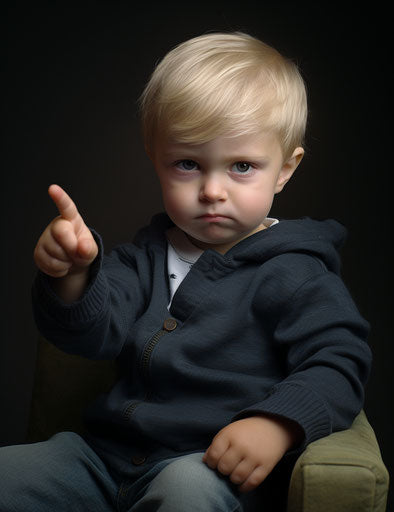 Little boy making a funny face at the camera