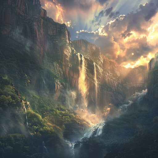 Angel Falls with powerful flow and moody ambiance