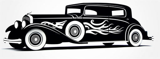 Luxurious black and white car stickers with sharp attention to detail