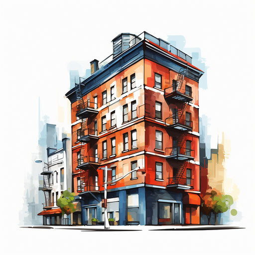 building in oil painting style
