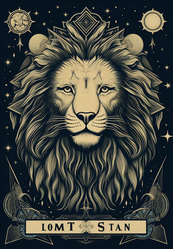 The lion star sign, lunarpunk style, lush and detailed