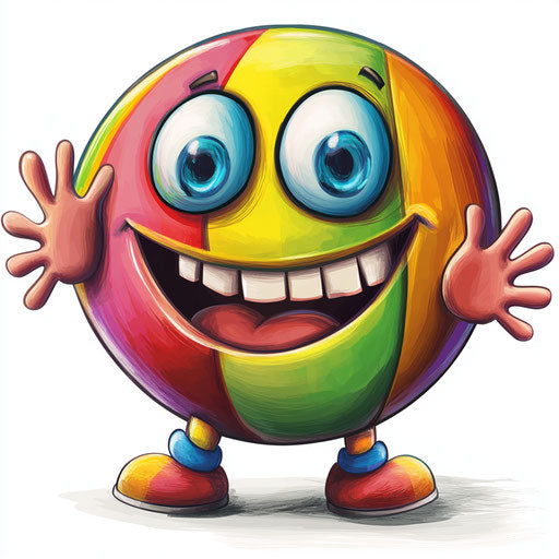 Creative Beach Ball Caricature Clipart in Vector and 4K Formats