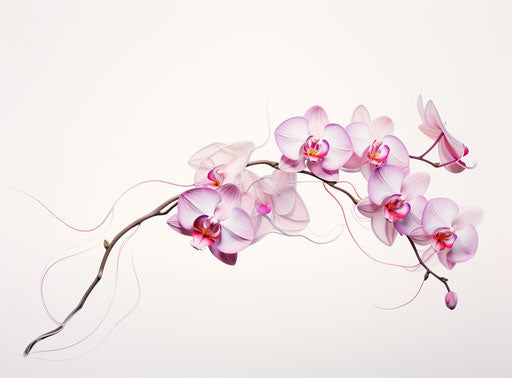 Orchid stem under a white cover