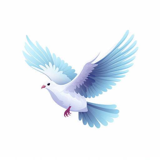 Minimalist dove on white background