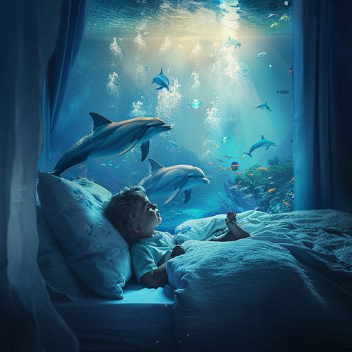 Child dreaming dolphins