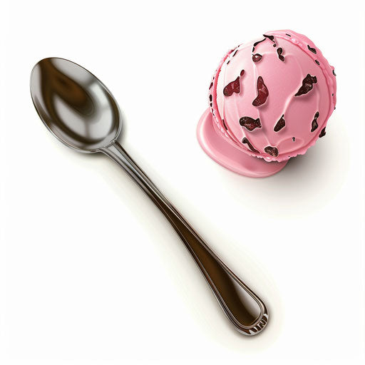 Realistic ice cream scoop illustration on flat white background