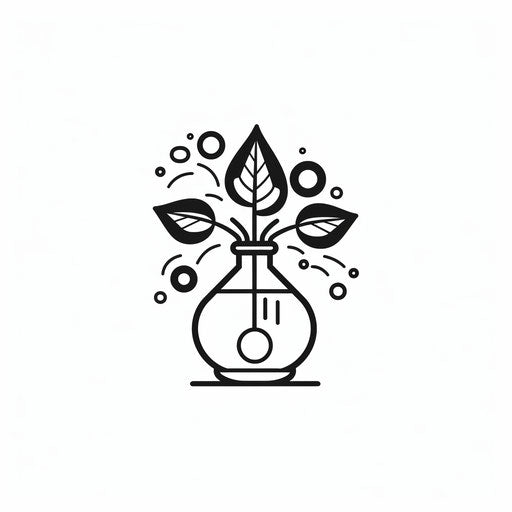 Minimalist style stem clipart on white background