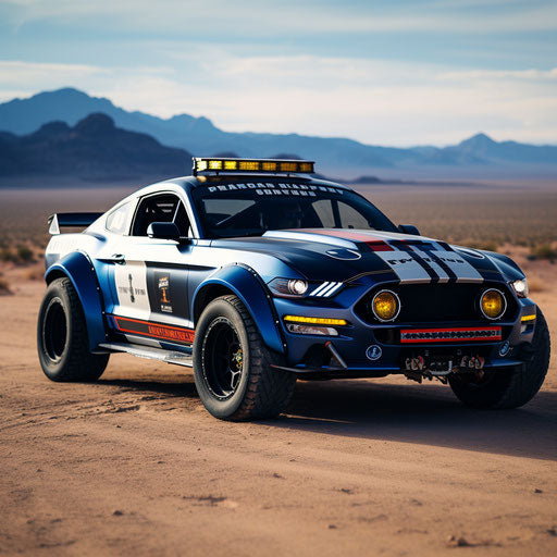Ford Mustang GT Shelby classic rally version with off-road mods