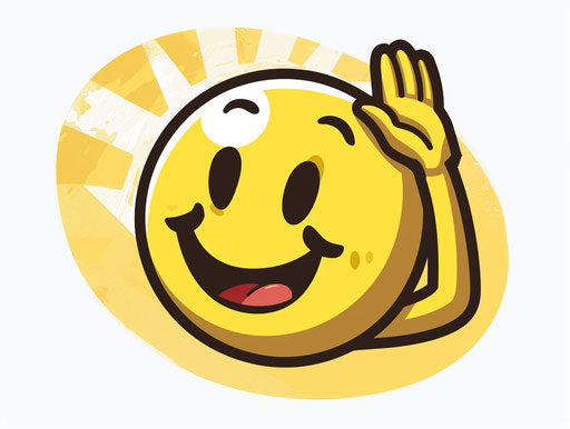 Profile of a smiling face with a hand on the forehead