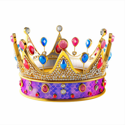 Realistic birthday crown PNG on white background