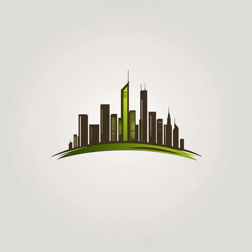 Inspiring construction company logo with abstract city skyline