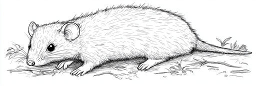 Very Simple Opossum Coloring Book Page 3:1
