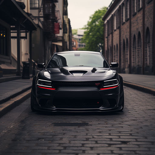 Front view of the dodge charger hellcat